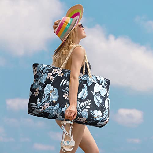Beach Bag Large Beach Tote Bag for Women Waterproof Sandproof Swim Pool Bag With Zipper