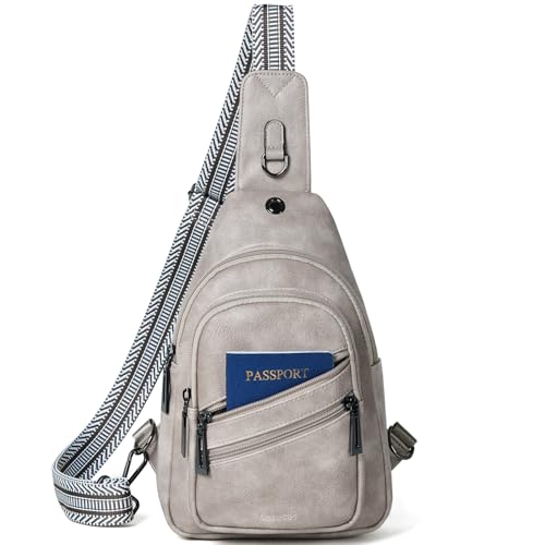 7L Crossboydy Sling Bag for Women Vegan Leather Crossbody Purse Fanny Pack Chest Bag for Travel