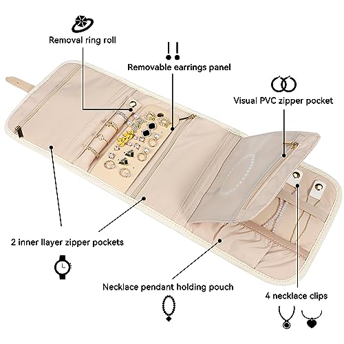 Small Travel Jewelry Organizer Roll for Women