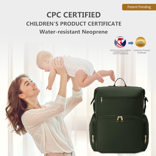 Neoprene Diaper Bag Backpack with Insulated Pockets