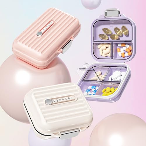 Travel Pill Organizer Box with Medicine Labels (2 Count)