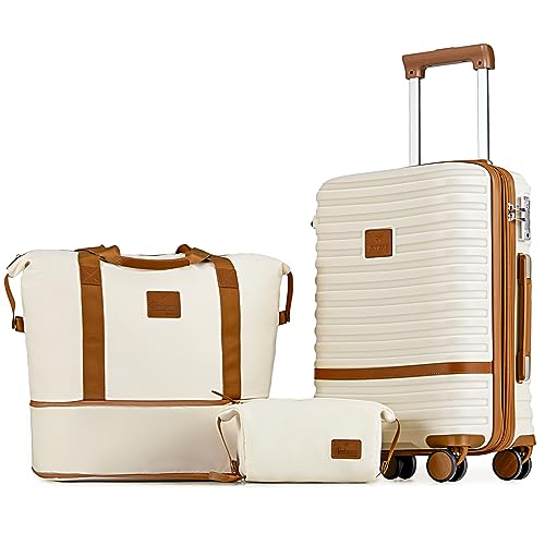 Carry On Luggage 20 Inch Expandable Suitcase with Spinner Wheel (3 Count)