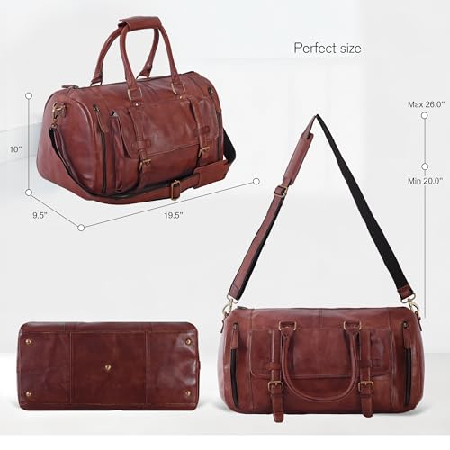 Genuine Leather Weekender Bag for Men