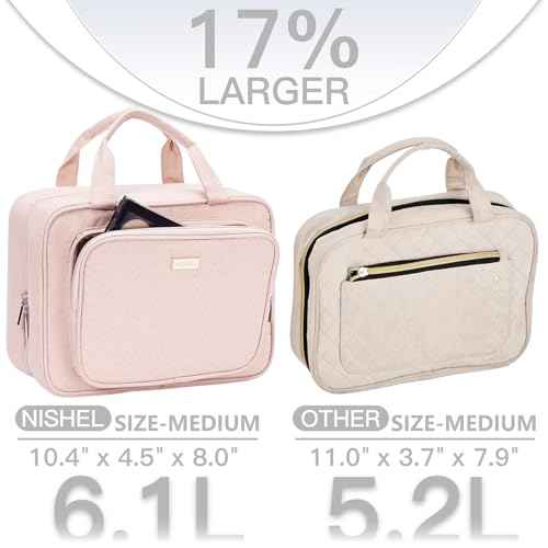 Travel Toiletry Bag for Women Hanging Organizer Makeup Case Pockets