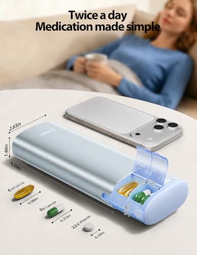 Metal 7 Day Travel Pill Organizer 2 Times a Day