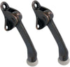 QCAA Heavy Duty Kickdown Door Holder, 4", Zinc Die Cast, Antique Copper, 2 Pack, Made in Taiwan