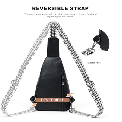 7L Crossboydy Sling Bag for Women Vegan Leather Crossbody Purse Fanny Pack Chest Bag for Travel