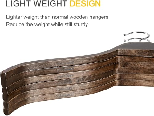 Slim Wooden Hangers with Extra Soft Non (30 Count)