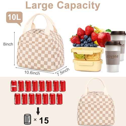 Lunch Bag for Women Men Cute Corduroy Lunch Tote Bags Reusable Insulated Lunch Box Large Capacity Reusable Insulated Cooler for Work Picnic or Travel