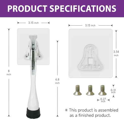 HASHI 6 Inch Kickdown Door Stopper No Drilling