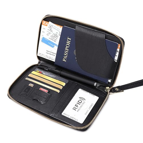Multi Function RFID Travel Passport Wallet with Phone Pocket