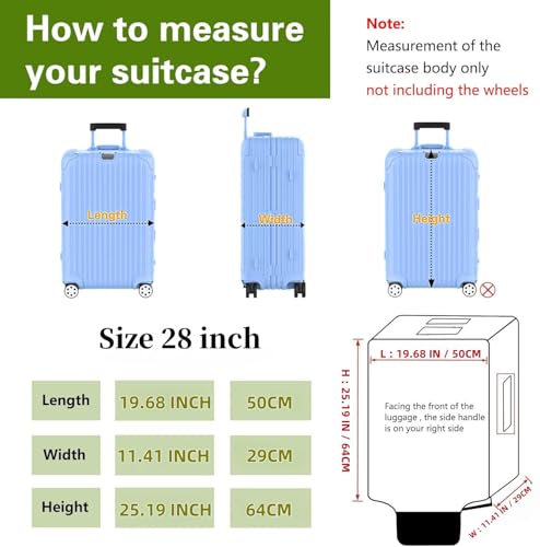 Luggage Cover Clear PVC Suitcase Cover Thick Transparent Waterproof Suitcase Protector for 20"