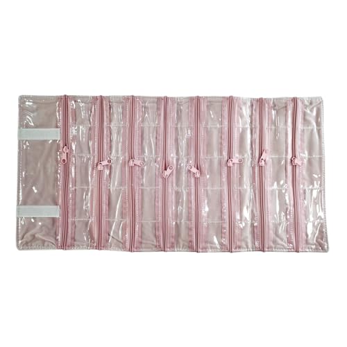 Travel Jewelry Roll Bag Portable Organizer Pouch With Grids&PVC Cover Storage Bags for Necklace
