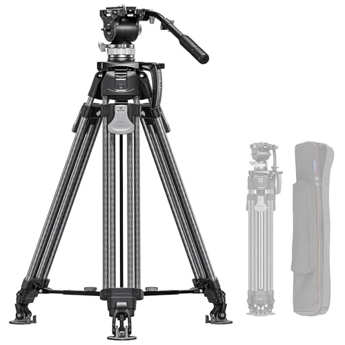 Professional Carbon Fiber Video Tripod with 360° Fluid Head