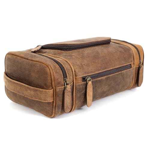 Real Leather Toiletry Bag for Men