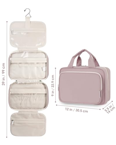Travel Toiletry Bag for Women Large Hanging Makeup Bag Organizer Toiletries Bag for Full Size Essentials Accessories Cosmetics