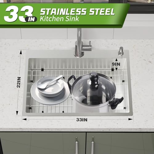 33x22In Drop In Kitchen Sink