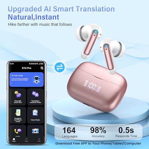 AI Translation Earbuds Real Time with Audio and Video Calls