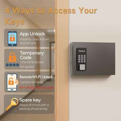 16 Key Lock Box Smart Key Organier Cabinet with Keypad & App for Office