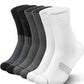 3 Pairs Running Compression Socks for Men & Women Crew Socks with Cushion (3 Count)