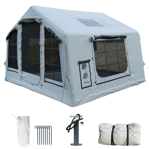 Large Luxury Inflatable Canvas Tent for Camping with Stove Jack