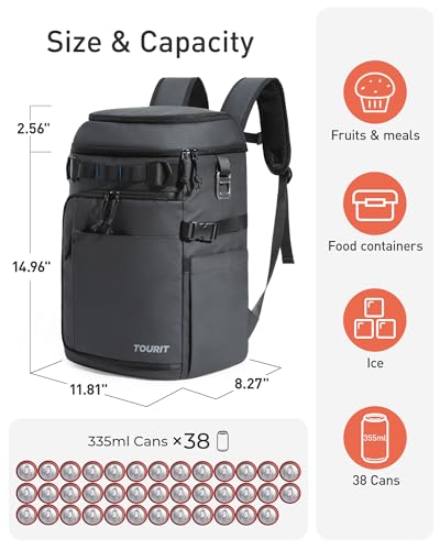 38 Cans Backpack Cooler with 2 Insulated Compartments (38 Count)