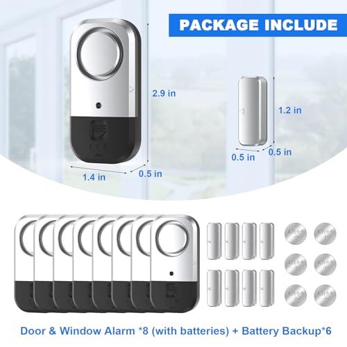 Door Window Alarm Sensors (8 Count)