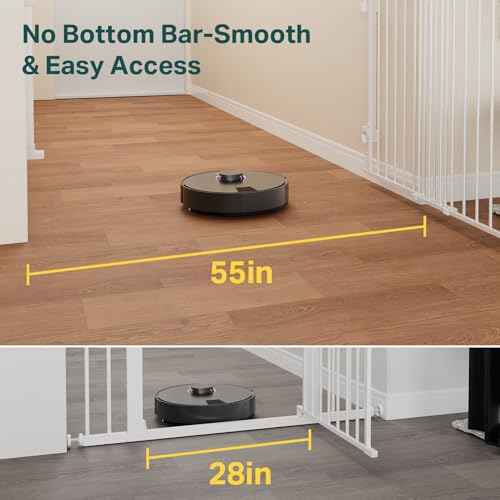 35.1 55" Extra Wide No Bottom Bar Baby Gate & Dog Gate for Stairs