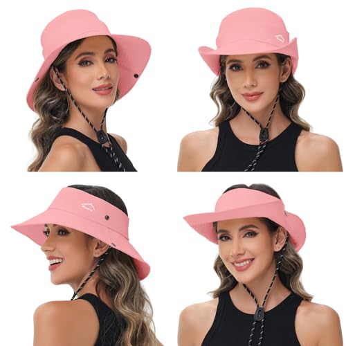 Sun Hats for Women Bucket Hat UV Protection Fishing Hat Wide Brim Safari Hats 2 in 1 Zip