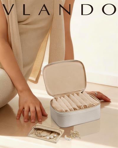 Jewelry Travel Organizer with Clear 8 Velvet Bags