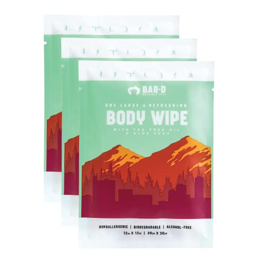 Bar D Cleansing Face & Body Wipes for Women and Men (20 Count)