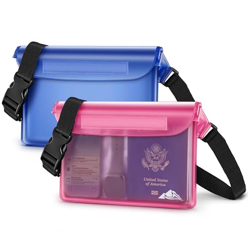 2 Pack Waterproof Fanny Pack Pouch Dry Bag for Phone Passport Purse (2 Count)