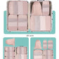 6 Set Space Saving Compression Packing Cubes Lightweight Packing Cube Pink