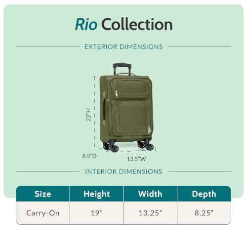 Rio Lightweight Softside Rolling Carry