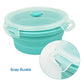 Small Collapsible Bowl Silicone Food Storage Containers Collapsible Camping Bowl for Travel Camping Hiking with Airtight Plastic Lids and 2Pack Silicone Dish Sponges (2 Count)
