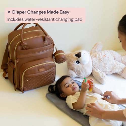 Leather Diaper Bag Backpack