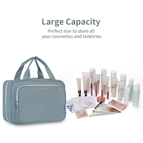 Travel Toiletry Bag for Women Large Hanging Makeup Bag Organizer Toiletries Bag for Full Size Essentials Accessories Cosmetics