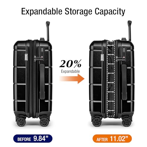 Carry On Luggage 22x14x9 Airline Approved Expandable Hardshell 20 Inch Luggage with TSA Lock Carry