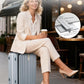 24 Inch Checked Luggage Front Opening Rolling Suitcase Hard Sided Luggage with Spinner Wheels for Travel Woman Men