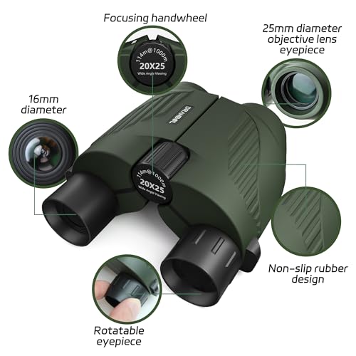 20X25 Small Binoculars for Adults and Kids