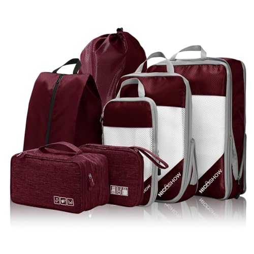 7 Set Compression Packing Cubes for Travel (7 Count)