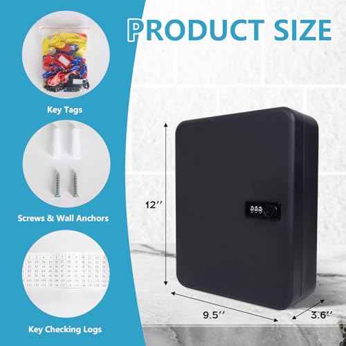 120 Position Key Cabinet with Combination Lock Wall Mount