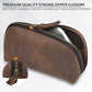 Leather Tech Pouch for Cables Chargers Phone