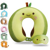 Cute Travel Pillow with Sleep Eye Mask Cartoon Headrest & Neck Pillow for Kids Boys & Girls