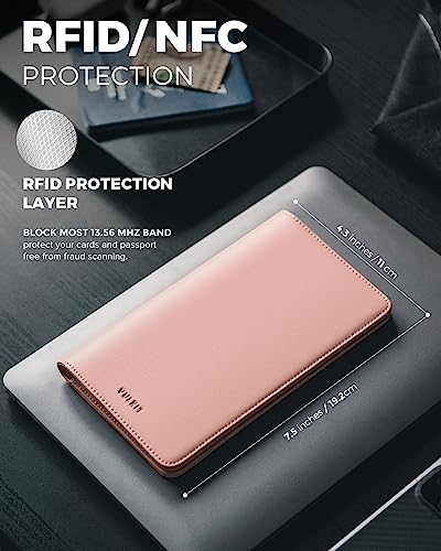 Passport Wallet for Travel RFID Blocking Premium Leather