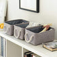 Foldable Small Storage Baskets with Strong Cotton Rope Handles [6 (6 Count)