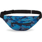 Camo Blue Fanny Pack for Men Cross Body Bag Carrying All Phones