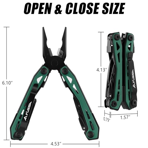 16-In-1 Multi-Tool Pliers, EDC Multitool, Multipurpose Tool, Green