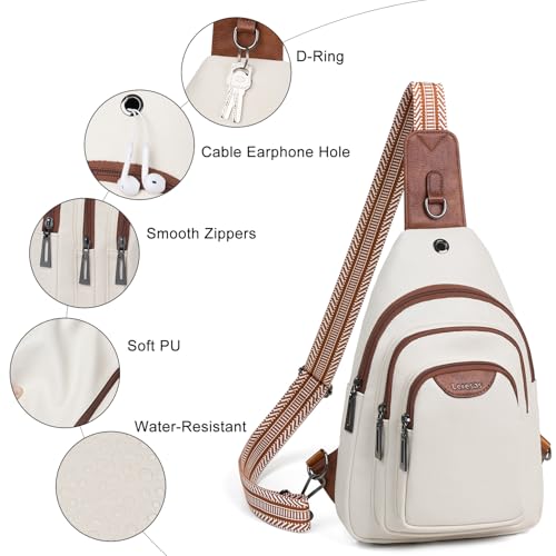 10L Crossbody Sling Bag for Women Men Anti Theft Cross Body Fanny Pack Belt Bag Purse Gifts for Women Faux Leather
