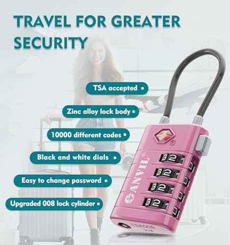 TSA Approved Luggage Locks with Search Alert Indicator (3 Count)
